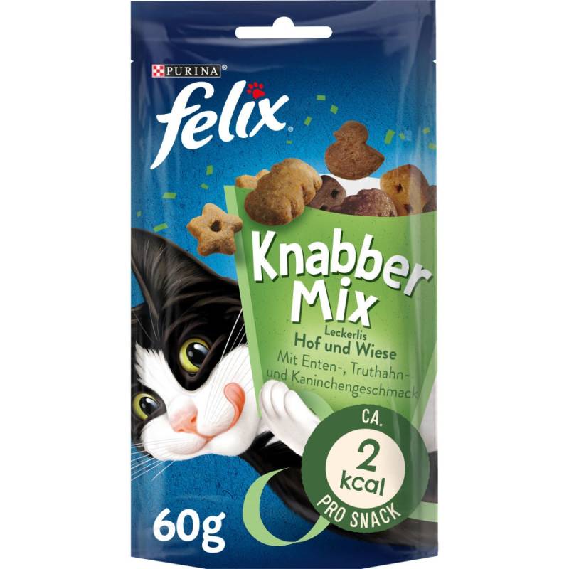 FELIX KnabberMix Hof & Wiese Katzensnack bunter Mix 4x60g von Felix
