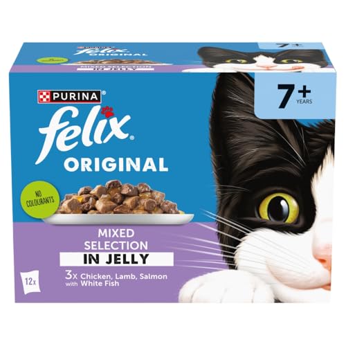 FELIX Original Senior 7+ Gemischte Auswahl in Gelee Katzenfutter Nassfutter 12x85g von Felix