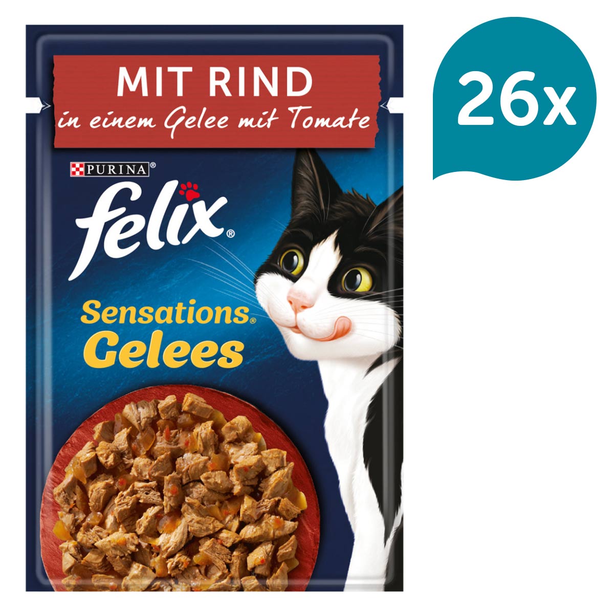 FELIX Sensations Gelees mit Rind & Tomate 26x85g von Felix