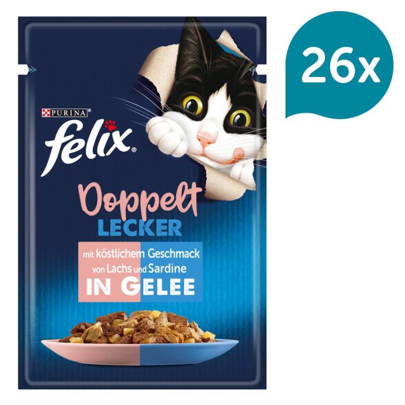 FELIX Doppelt Lecker in Gelee mit Sardine und Lachs 26x85g von Felix