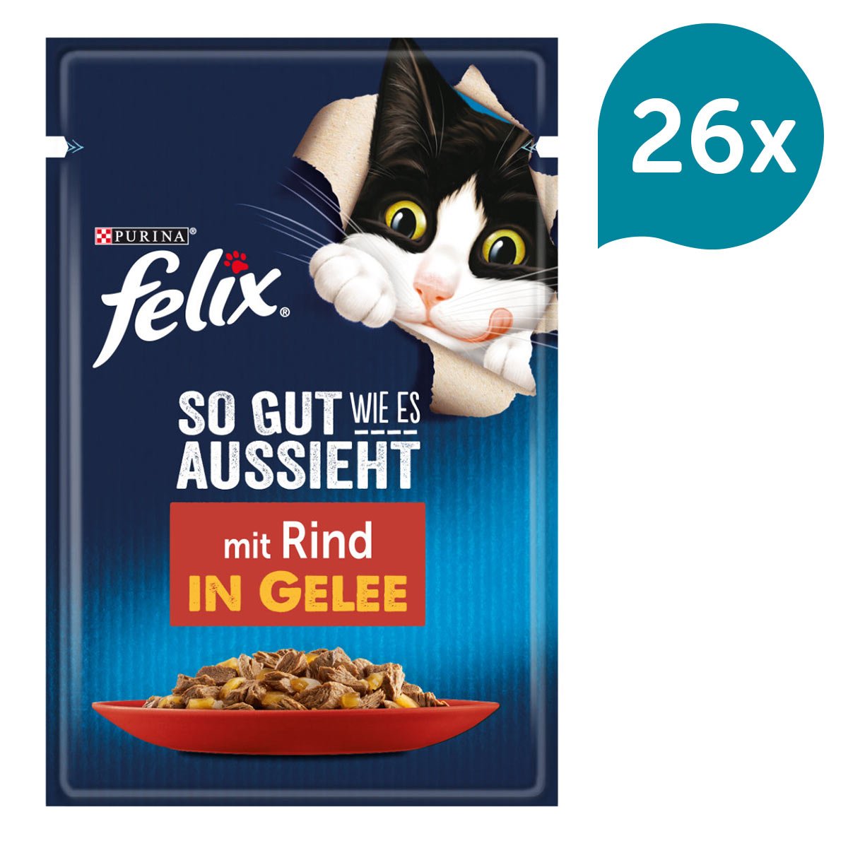 FELIX So gut wie es aussieht in Gelee mit Rind 26x85g von Felix