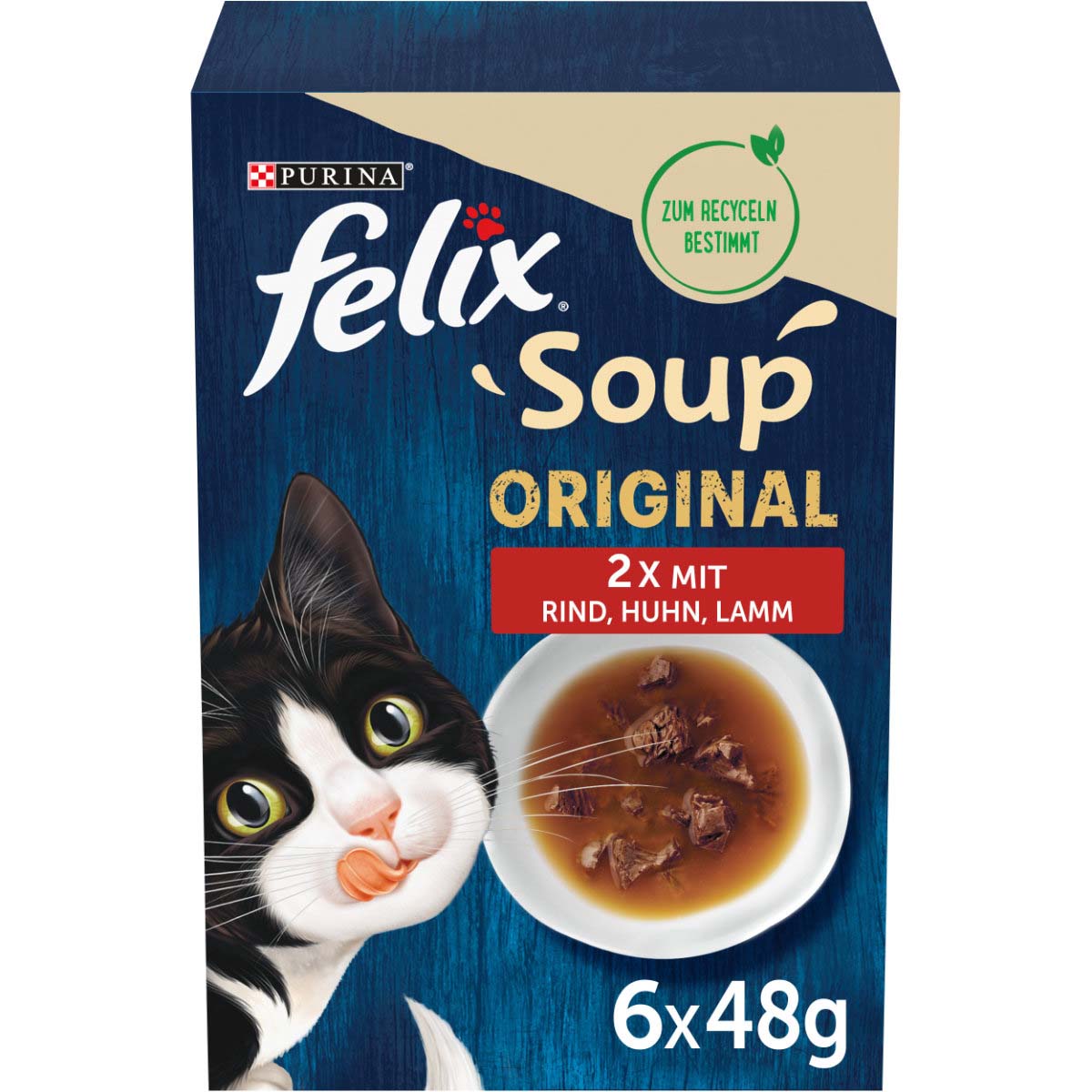FELIX Soup Geschmacksvielfalt vom Land mit Rind, Huhn und Lamm 6x48g von Felix
