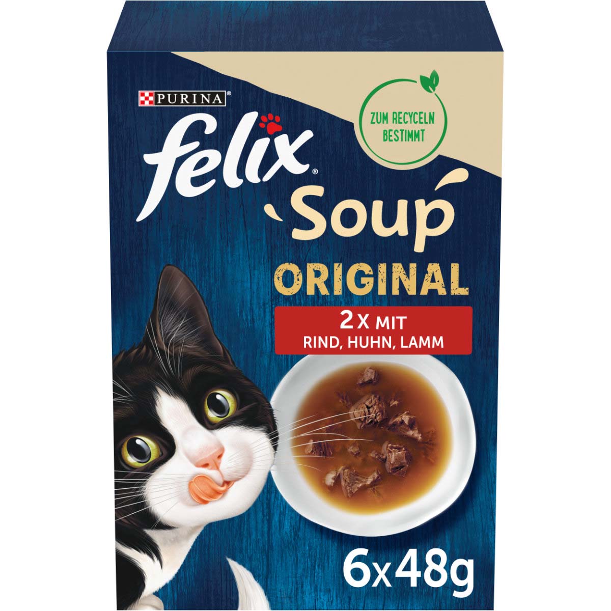 FELIX Soup Geschmacksvielfalt vom Land mit Rind, Huhn und Lamm 6x48g FELIX Soup Geschmacksvielfalt vom Land mit Rind, Huhn und Lamm 6x48g von Felix