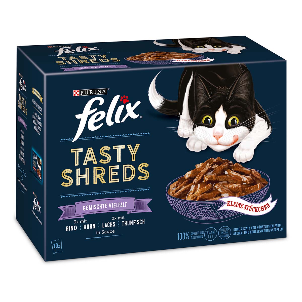 FELIX Tasty Shreds Gemischte Vielfalt 10x80g FELIX Tasty Shreds Gemischte Vielfalt 10x80g von Felix