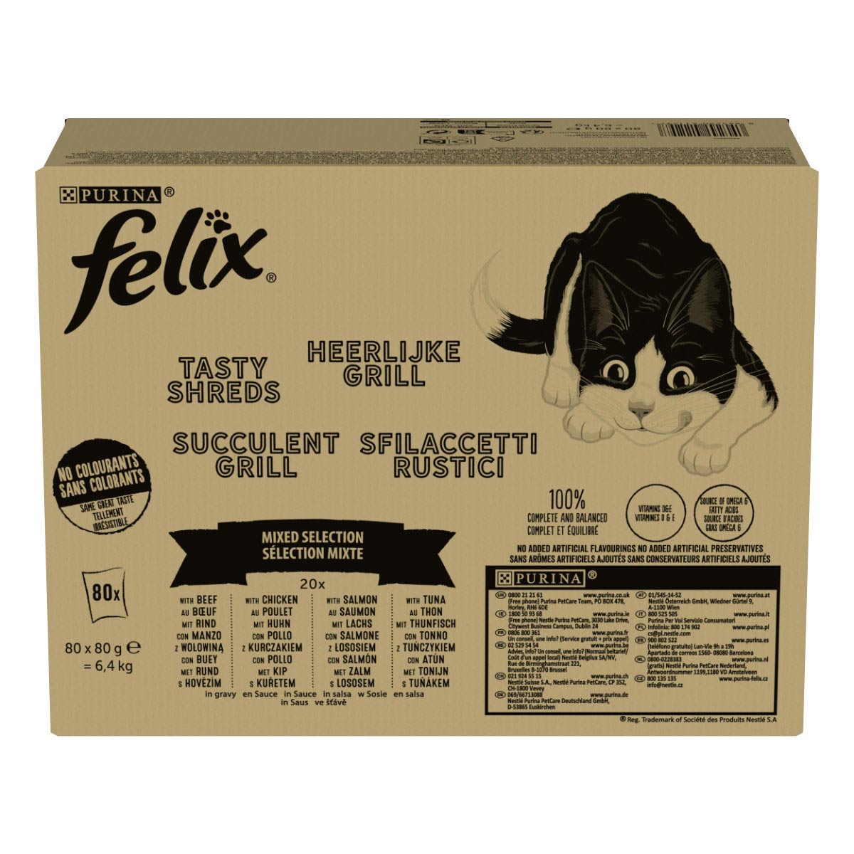 FELIX Tasty Shreds in Sauce Gemischte Vielfalt 80x80g von Felix