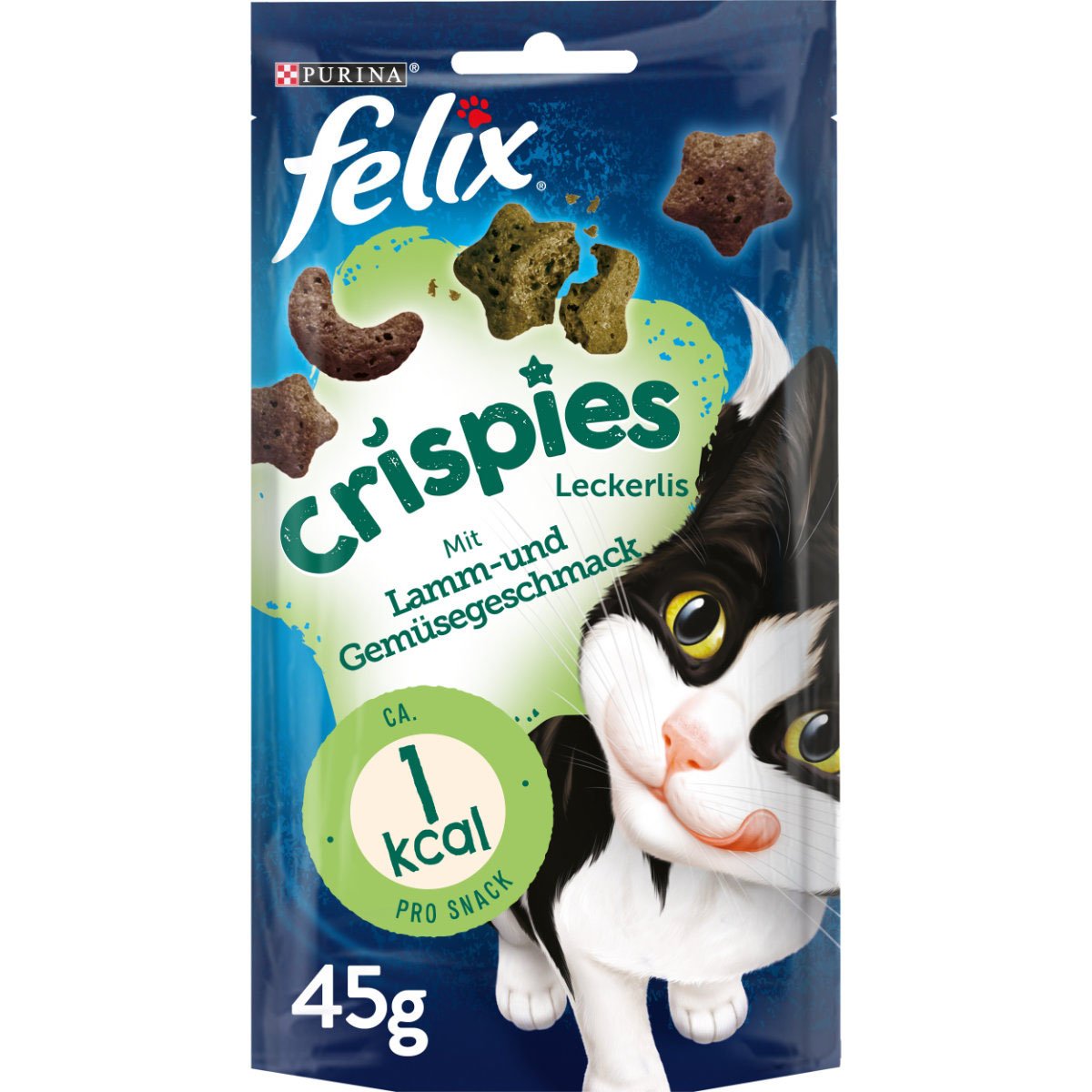 FELIX Crispies Katzensnack Lamm- und Gemüsegeschmack 8x45g von Felix