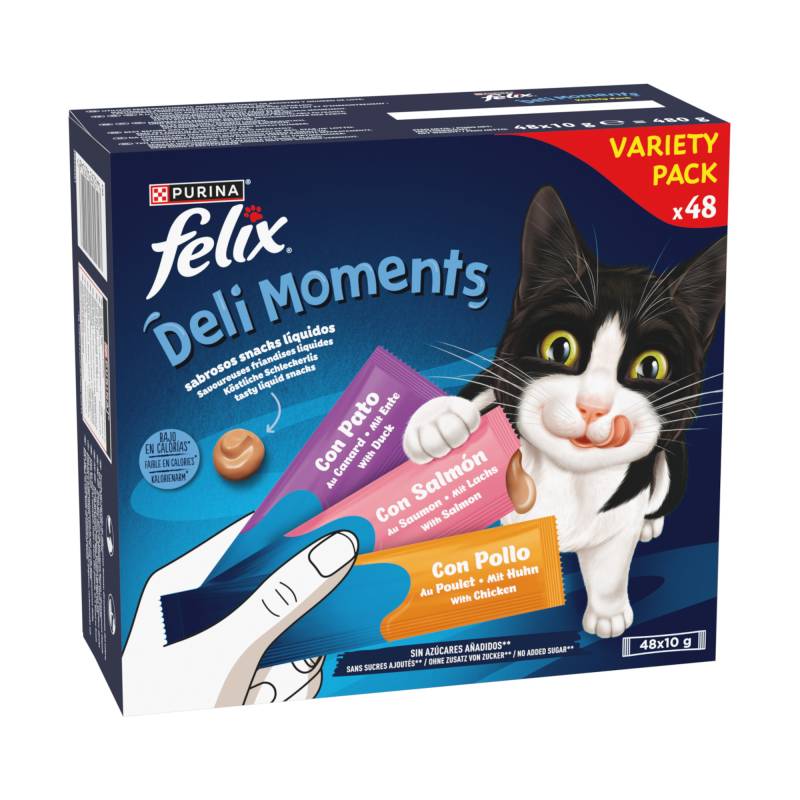 Felix Deli Moments Multipack - Huhn, Lachs & Ente 48 x 10 g von Felix