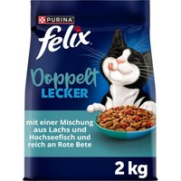 Felix Doppelt Lecker Trockenfutter Katze, Adult, Lachs und Hochseefisch 2 kg von Felix