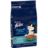 Felix Doppelt Lecker Trockenfutter Katze, Adult, Lachs und Hochseefisch 4 kg von Felix