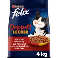 Felix Doppelt Lecker Trockenfutter Katze, Adult, Rind und Huhn 4 kg von Felix