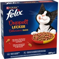 Felix Doppelt Lecker Trockenfutter Katze, Adult, Rind und Huhn 800 g von Felix