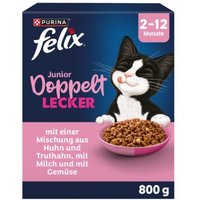 Felix Doppelt Lecker Trockenfutter Katze, Junior 800g von Felix