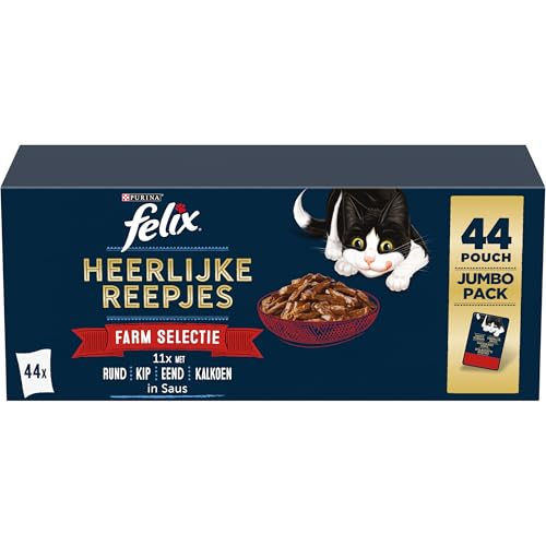 FELIX Köstliche Streifen Farm Auswahl 44x80g (44 Portionsbeutel; 3,52kg) von Felix