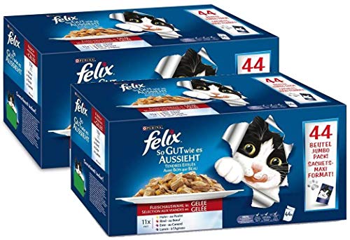 FELIX Jumbopack: 88 x 100 g gut wie es aussieht Pouches, Rindfleisch von Felix