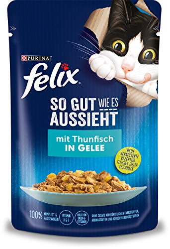 Felix Katzennassfutter So gut wie es aussieht in Gelee mit Thunfisch 24x 85 g Portionsbeutel Felix Katzennassfutter So gut wie es aussieht in Gelee mit Thunfisch 24x 85 g Portionsbeutel von Felix