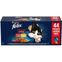 Felix Nassfutter Katze So gut wie es aussieht Doppelt Lecker Jumbo Pack 44x85g von Felix