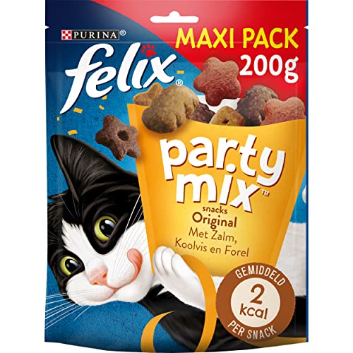 Felix Party Mix Original: Huhn, Leber, Truthahn, 200 g, Katzensnack, 5 Stück von Felix