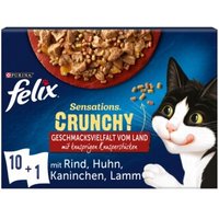 Felix Sensations Crunchy 10x85g + 40g Knusperstückchen Geschmacksvielfalt vom Land von Felix