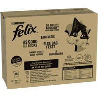 Megapack Felix "So gut wie es aussieht" Pouches 80 x 85 g - Fleischauswahl (Rind, Huhn, Ente, Lamm) von Felix