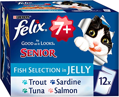 Felix So gut wie es aussieht Senior Katzenfutter Fisch, 12 x 100 g von Felix