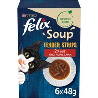 Felix Soup Tender Strips Suppe 6x48g Rind, Huhn und Lamm von Felix