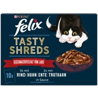 Felix Tasty Shreds 10x80g Geschmacksvielfalt vom Land von Felix