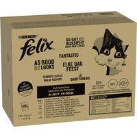 Jumbopack Felix "So gut wie es aussieht" Gelee 120 x 85 g - Fisch-Mix II (Thunfisch, Lachs, Kabeljau, Scholle) von Felix