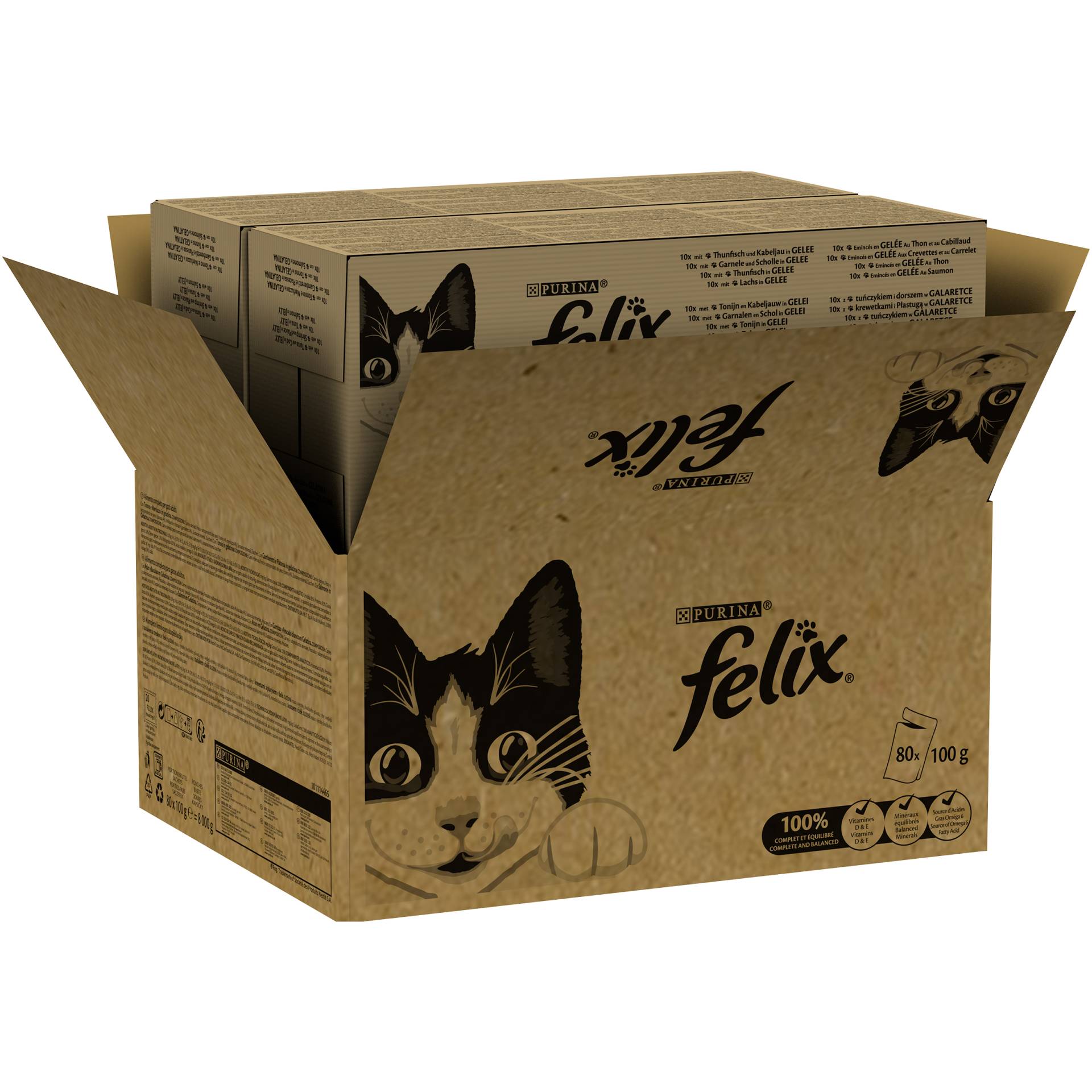 Megapack Felix Classic Pouches 80 x 85 g - Fisch Mixpaket (4 Sorten) von Felix