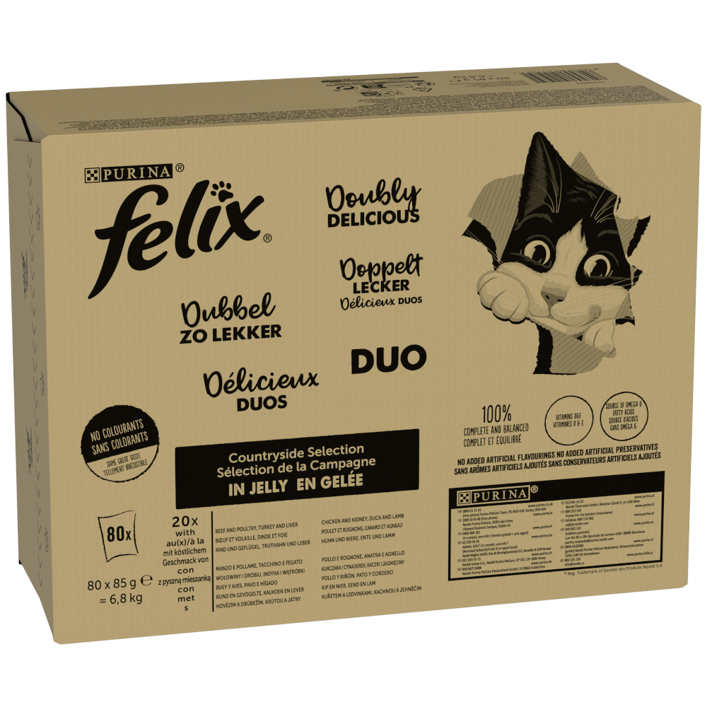 Megapack Felix "So gut wie es aussieht" Pouches 80 x 85 g - Doppelt Lecker Auswahl vom Land Megapack Felix "So gut wie es aussieht" Pouches 80 x 85 g - Doppelt Lecker Auswahl vom Land von Felix