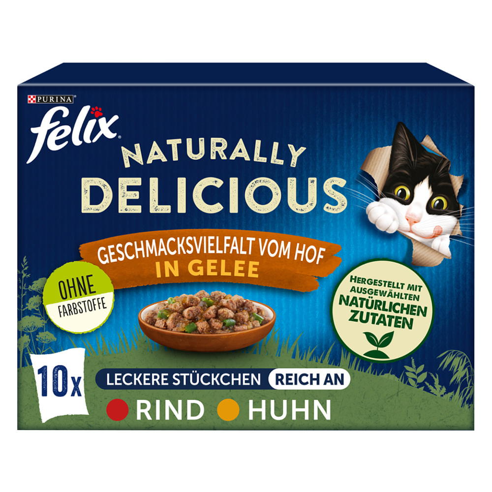 Mixpack Felix Naturally Delicious 10 x 80 g - Farm-Auswahl in Gelee von Felix