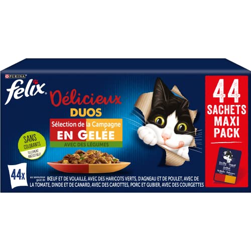 Purina, Felix, leckeres Duo, Maxipack, 44 x 85 g, Verpackung kann variieren von Felix