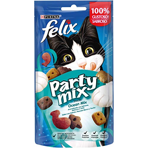 Purina Felix Party Mix Ocean Snacks für Katzen, 8 x 60 g Purina Felix Party Mix Ocean Snacks für Katzen, 8 x 60 g von Felix