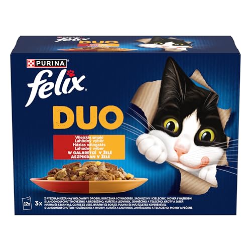 Purina Katzenfutter Huhn Türkei Rind Lamm Leber Geflügel 12 x 85 g von Felix