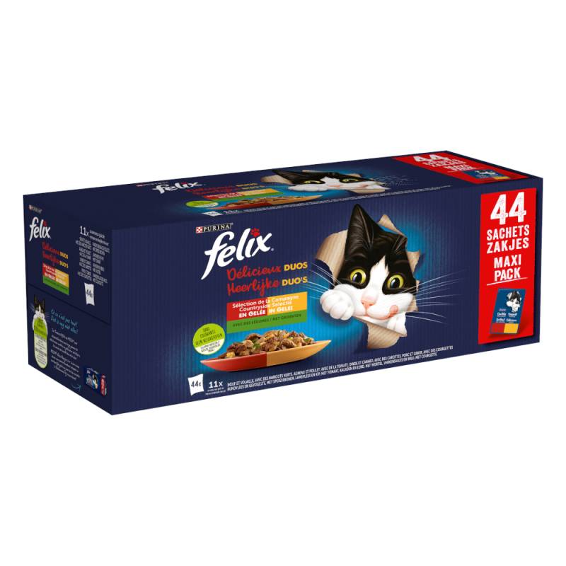 Sparpaket Felix "Doppelt lecker - So gut wie es aussieht" 44 x 85 g - Geschmacksvielfalt vom Land (4 Sorten) von Felix