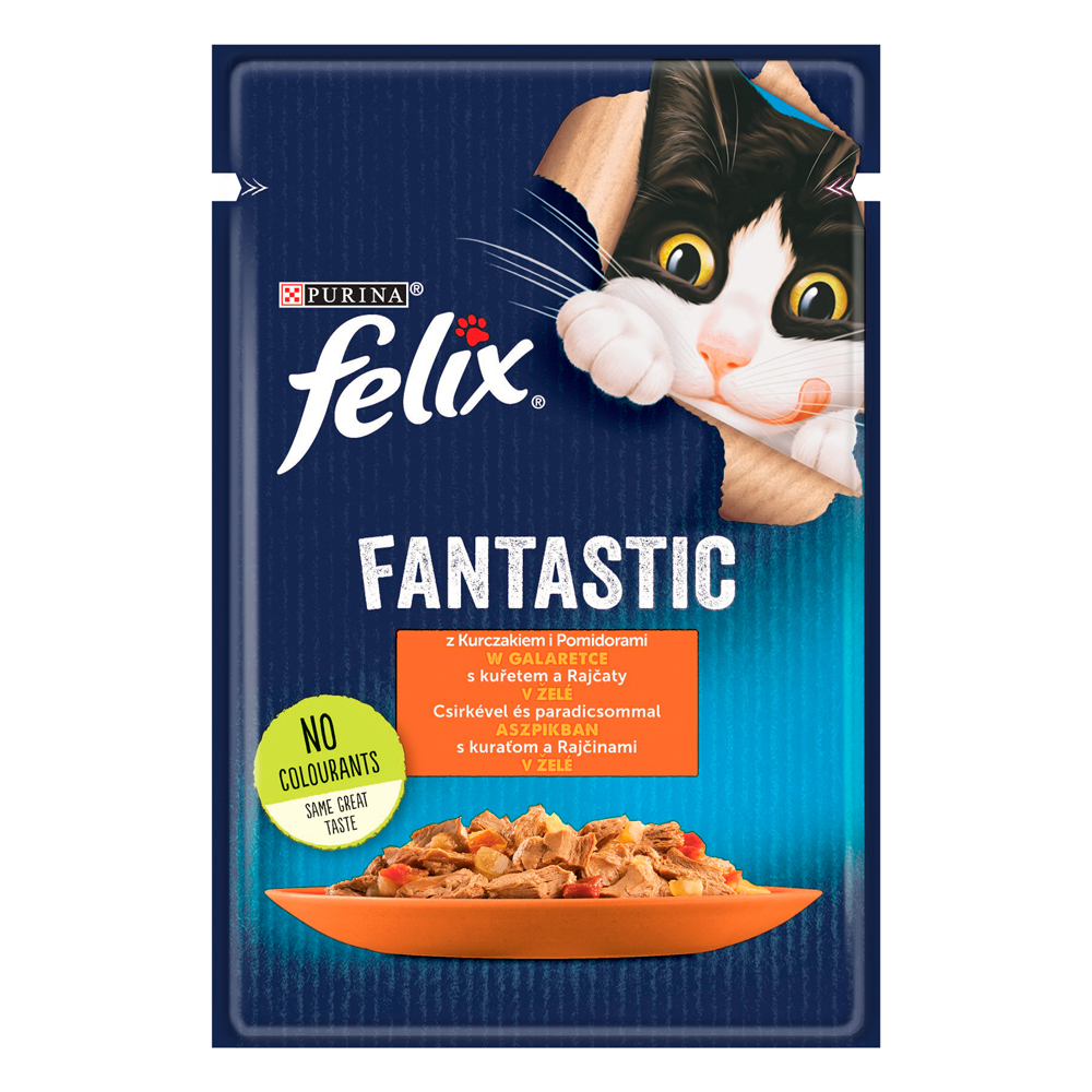 Sparpaket Felix Fantastic Pouches 52 x 85 g - Huhn und Tomate Sparpaket Felix Fantastic Pouches 52 x 85 g - Huhn und Tomate von Felix