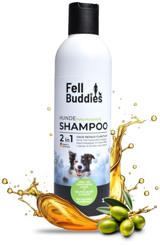 FellBuddies® Hundeshampoo Hair Repair - Ideale Fellpflege für geschmeidiges & glänzendes Fell - Wirkt Haarausfall entgegen | Naturkosmetik für den Hund von FellBuddies