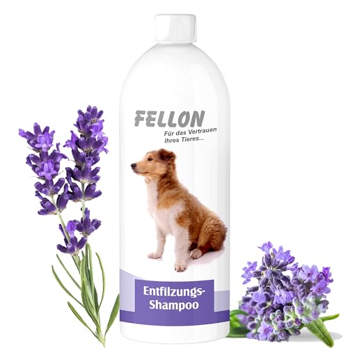 Fellon Entfilzungsshampoo für Hunde - Sanftes Shampoo, biologisch & mild, pH-neutral - Löst Verfilzungen schonend - Fellpflege, Hundeshampoo, Für alle Rassen & Größen - 1 Liter Dosierflasche von Fellon - Für das Vertrauen Ihres Tieres