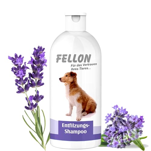 Fellon Entfilzungsshampoo für Hunde - Sanftes Shampoo, biologisch & mild, pH-neutral - Löst Verfilzungen schonend - Fellpflege, Hundeshampoo, Für alle Rassen & Größen - 500 ml Dosierflasche von Fellon - Für der Vertrauen Ihres Tieres