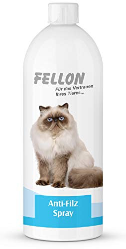 Fellon Anti-Filz für Katzen - Entfilzungsspray, 100% natürlich & pH-neutral - Fellpflege für Kurzhaar, Langhaar, Jede Art von Katze - Erleichtert das Kämmen/Bürsten - Nachfüllflasche, 1 Liter von Fellon