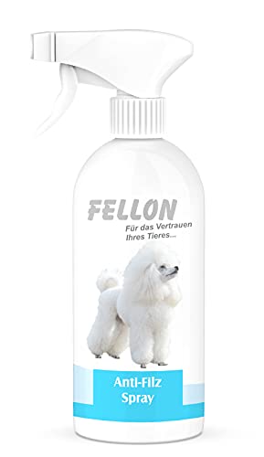 Fellon Anti-Filz für Hunde - Entfilzungsspray, 100% natürlich & pH-neutral - Fellpflege für Kurzhaar, Langhaar, Jede Art von Hund - Erleichtert das Kämmen/Bürsten - Sprühflasche, 500 ml von Fellon