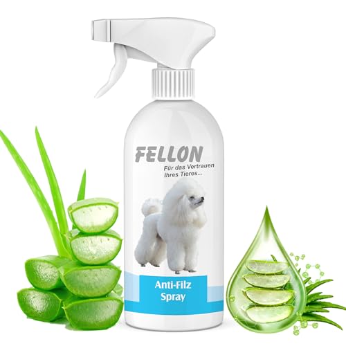 Fellon Anti-Filz für Hunde - Entfilzungsspray, 100% natürlich & pH-neutral - Fellpflege für Kurzhaar, Langhaar, Jede Art von Hund - Erleichtert das Kämmen/Bürsten - Sprühflasche, 500 ml von Fellon