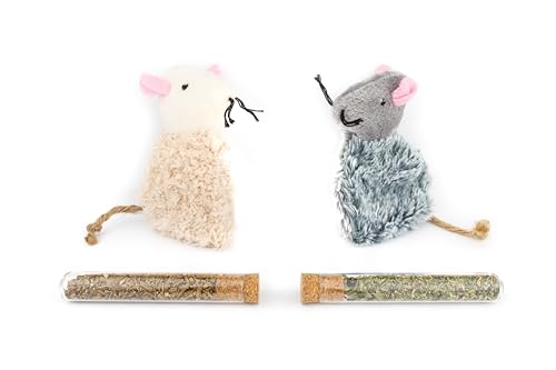 Fellefant Befüllbare Plüschmäuse für Katzen - Mit Katzenminze & Baldrian - 2er Set Katzenspielzeug zum Nachfüllen - Für Spiel & Entspannung Fellefant Befüllbare Plüschmäuse für Katzen - Mit Katzenminze & Baldrian - 2er Set Katzenspielzeug zum Nachfüllen - Für Spiel & Entspannung von Fellefant