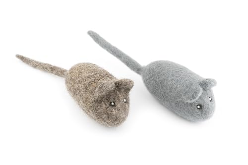 Fellefant Filzspielzeug für Katzen – Handgefertigte Filzmäuse „Finn & Lilli“ im 2er Set – 100% natürliche Wolle – Robust & langlebig – Ideal für Jagdspiel & Beschäftigung – Katzenspielzeug Fellefant Filzspielzeug für Katzen – Handgefertigte Filzmäuse „Finn & Lilli“ im 2er Set – 100% natürliche Wolle – Robust & langlebig – Ideal für Jagdspiel & Beschäftigung – Katzenspielzeug von Fellefant