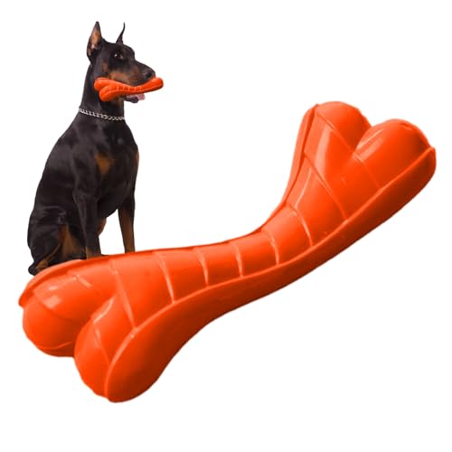 Fellflying Hundeknochenspielzeug,Hundeknochen-Kauspielzeug - Unzerstörbares Kauspielzeug für große Hunde | Interaktives Kauspielzeug aus robusten Knochen für die Zahnreinigung von Haustieren von Fellflying