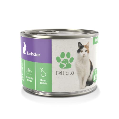 Fellicita Premium Nassfutter für Katzen, Kaninchen pur 200g, Monoprotein, hochwertiges Katzennassfutter, getreidefrei, leckere Pastete, Alleinfuttermittel Fellicita Premium Nassfutter für Katzen, Kaninchen pur 200g, Monoprotein, hochwertiges Katzennassfutter, getreidefrei, leckere Pastete, Alleinfuttermittel von Fellicita