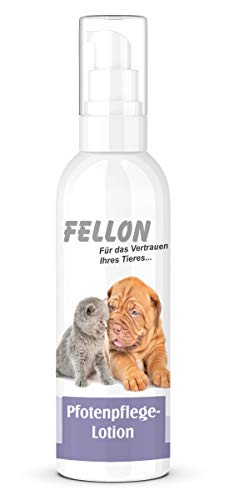 Fellon Pfotenpflege für Hund & Katze - Pfotenbalsam für weiche & gepflegte Pfoten - Spendet Feuchtigkeit, fördert die Wundheilung - Pfotenschutz & -Pflege für alle Katzen & Hunde - Lotion, 100 g von Fellon