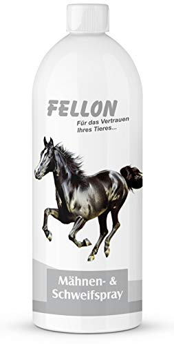 Fellon Schweifspray/Mähnenspray - sanfte Kämmhilfe für Pferde, gegen Verfilzung - pH-neutral, natürlich, nachhaltig, rückfettend - Pferdepflege mit der Kraft der Natur - 1 Liter Nachfüllflasche von Fellon