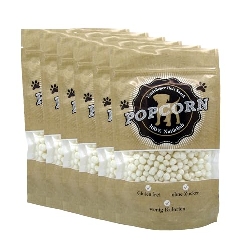 Hundepopcorn mit leckerem Lebergeschmack | hypoallergen, fettarm & kalorienarm | ideal für Allergiker, Diabetiker & als Trainingssnack | natürlicher, knuspriger Kausnack (6 x 100g) von Fellon