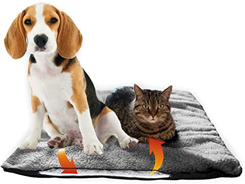 Fellou Wärmedecke Hund 90 x 64 cm - Selbstheizende Decke Hund - Waschbar & Knisterfrei - Heizdecke Hund - Wärmematte Hund von riijk