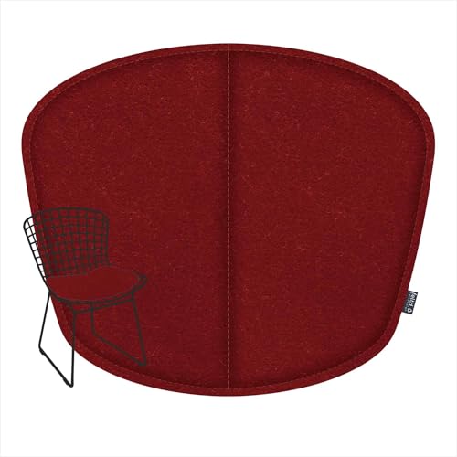 Feltd. R-Pet Sitzkissen für Bertoia Wire, Gepolstert mit Klettverschluss, Optional mit Rückenkissen (Bordeaux, Sitzkissen inklusive Rückenkissen) von Feltd.
